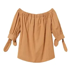 Блузка в тонкую полоску с завязками