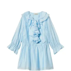 Короткое платье из вуали с рюшами и сборкой