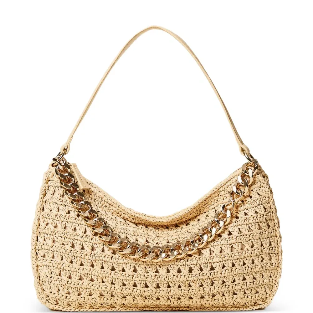 Плетеная сумка на плечо с цепочкой