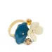 Кольцо с эмалевым цветком и стразами