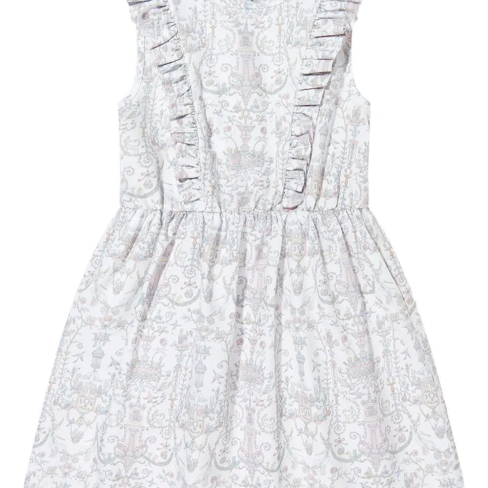 Платье с геометрическим рисунком и оборками