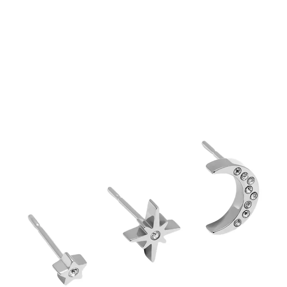 Набор серёжек-гвоздиков "Северная звезда и луна"