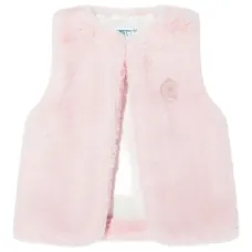 Жилет с отделкой из искусственного меха и украшением в виде шариков