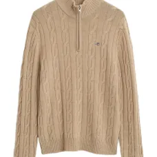 Кабельная вязаная кофта на молнии до середины Кабельная вязаная кофта на молнии до середины