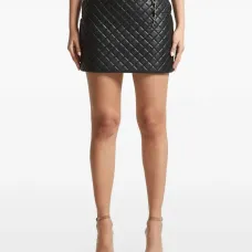 Стеганая юбка мини с цепочкой