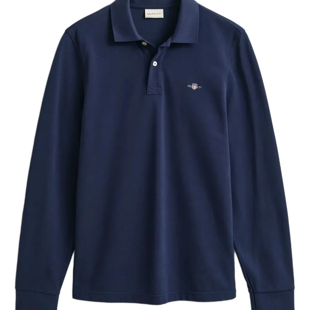 Поло с длинными рукавами из пике