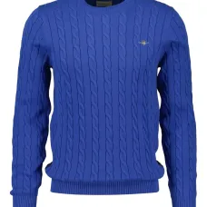 Свитер фактурной вязки с круглым вырезом