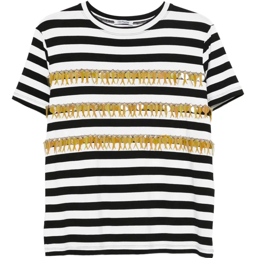 Декорированный топ в полоску