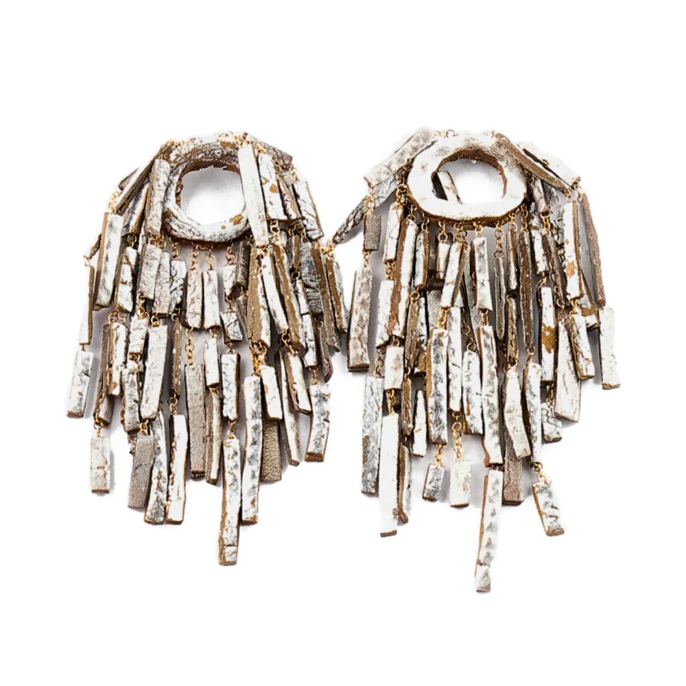 Серьги прямоугольной формы, ручная работа