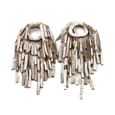 Серьги прямоугольной формы, ручная работа