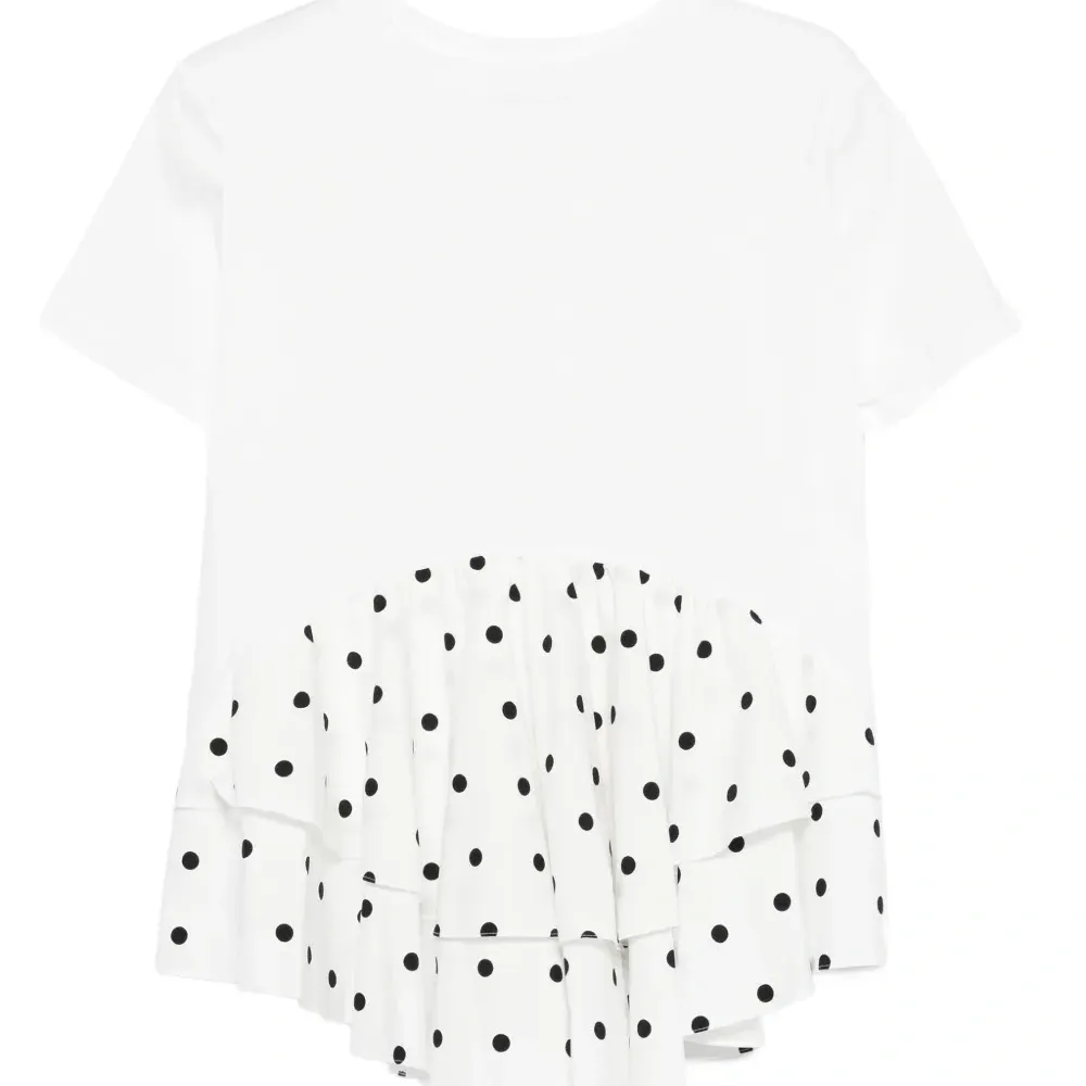 Блузка с оборками и узором в горох