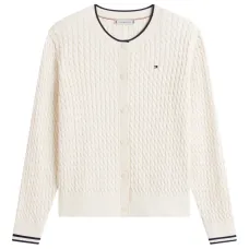 Кардиган с круглым вырезом и вязкой «косичка»