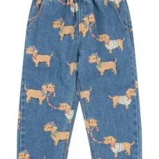 Эластичные брюки с принтом собак