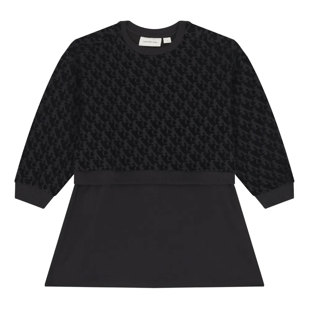 Платье с длинными рукавами и логотипом