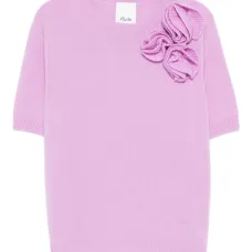 Футболка с цветочной аппликацией