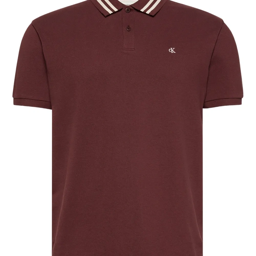 Поло с полосатым воротником