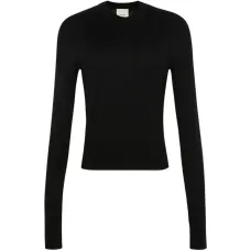 Вязаный джемпер с длинными рукавами и круглым вырезом