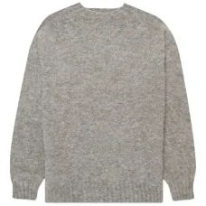 Меланжевый свитер с круглым вырезом