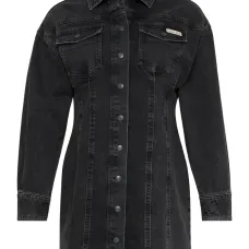 Джинсовое мини-платье-рубашка