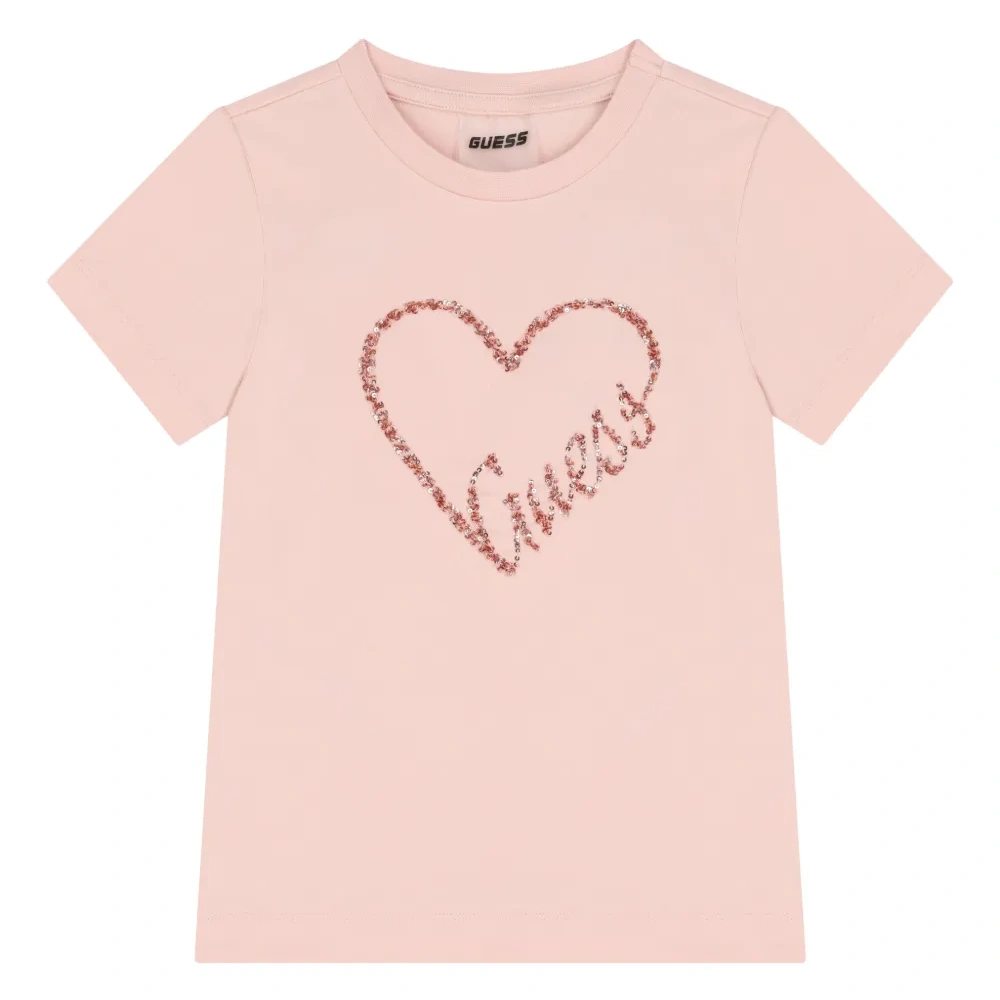Футболка с логотипом в виде сердца, украшенным пайетками