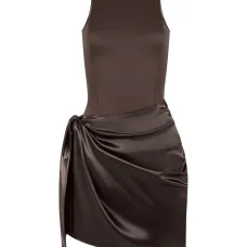 Мини-платье с атласными вставками Мини-платье с атласными вставками