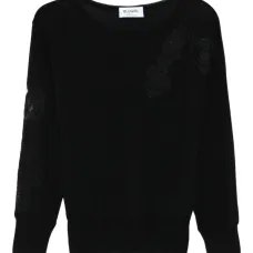 Свитер с кружевной аппликацией