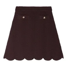 Трикотажная юбка с фестонами и пуговицами Трикотажная юбка с фестонами и пуговицами