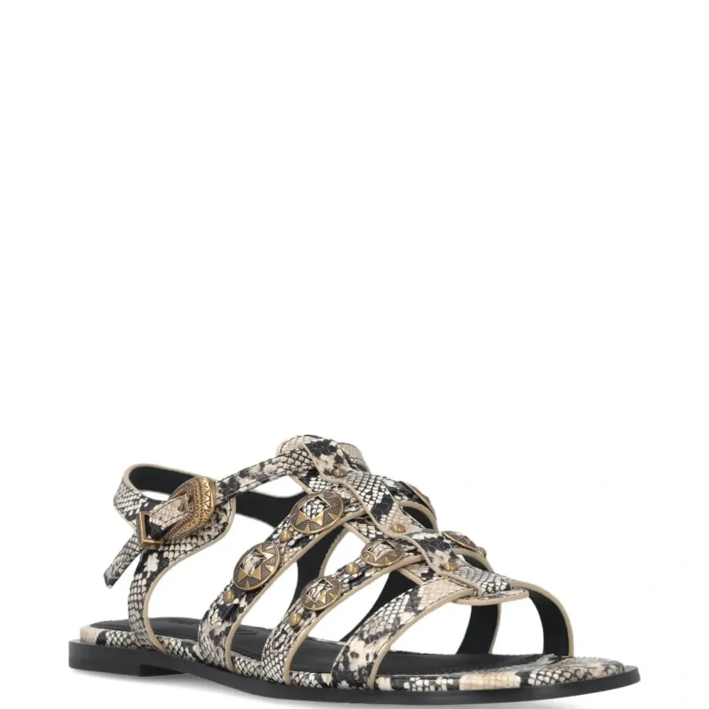 Сандалии с тиснением под кожу змеи Сандалии с тиснением под кожу змеи