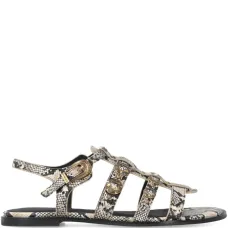 Сандалии с тиснением под кожу змеи