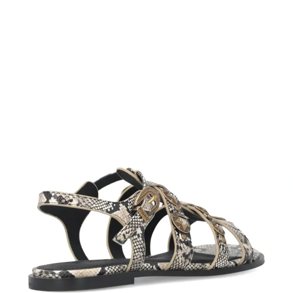 Сандалии с тиснением под кожу змеи Сандалии с тиснением под кожу змеи