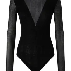 Боди с длинными рукавами и V-образным вырезом Боди с длинными рукавами и V-образным вырезом