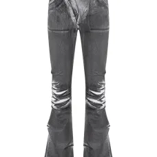 Джинсы с масляным принтом и защипами Джинсы с масляным принтом и защипами