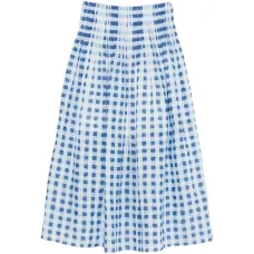 Клетчатая юбка миди А-силуэта Клетчатая юбка миди А-силуэта