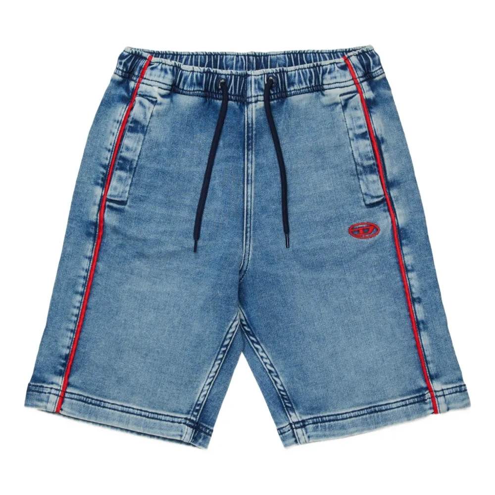 Джинсовые шорты D-axor с вышитым логотипом и кулиской