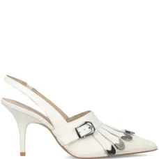 Туфли с ремешком на пятке и бахромой