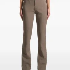 Брюки прямого кроя с молниями на манжетах Брюки прямого кроя с молниями на манжетах