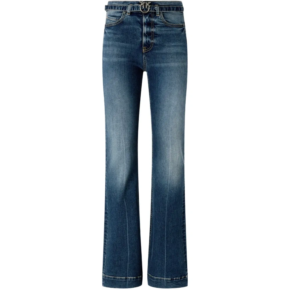 Джинсы из денима с ремнём