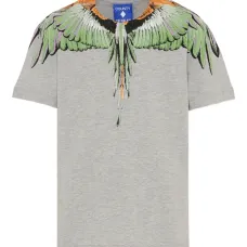 Футболка с круглым вырезом и отделкой в виде крыльев Футболка с круглым вырезом и отделкой в виде крыльев