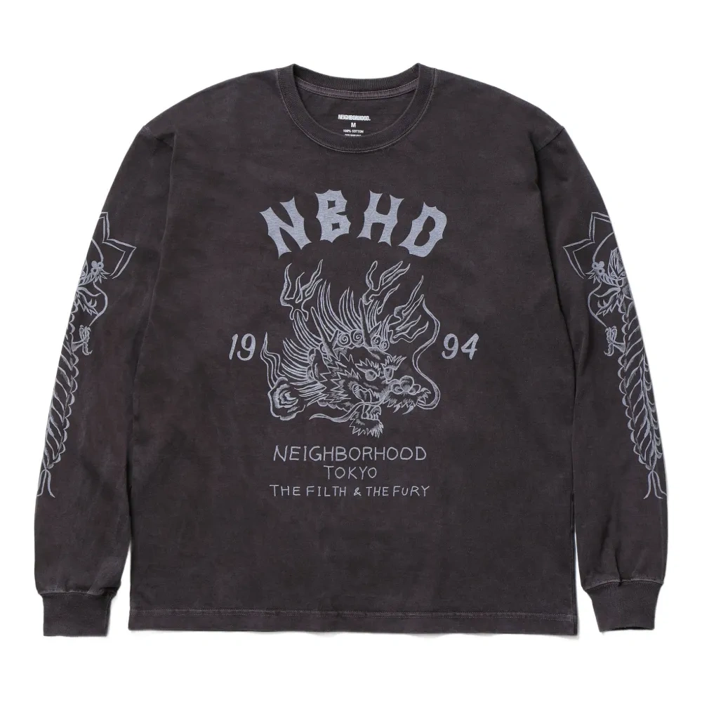 Футболка с длинными рукавами и принтом