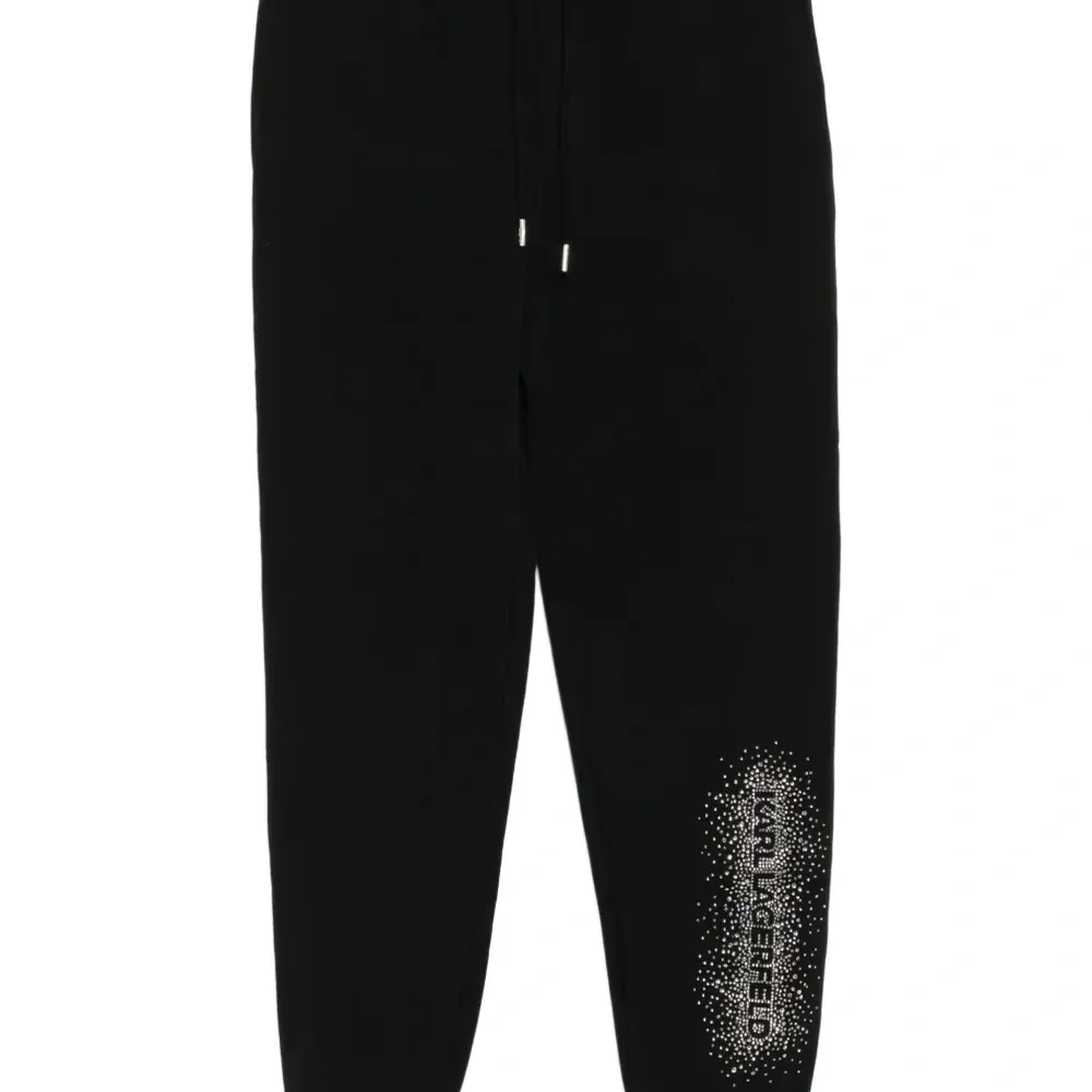 Спортивные брюки с логотипом и украшением стразами