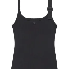 Топ в рубчик с пряжкой