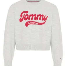 Топ с логотипом, выполненным в технике интарсии, с круглым вырезом