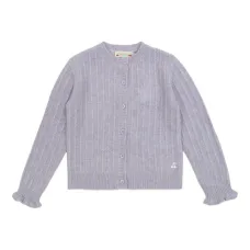 Кардиган с рюшами и вязаным узором косами