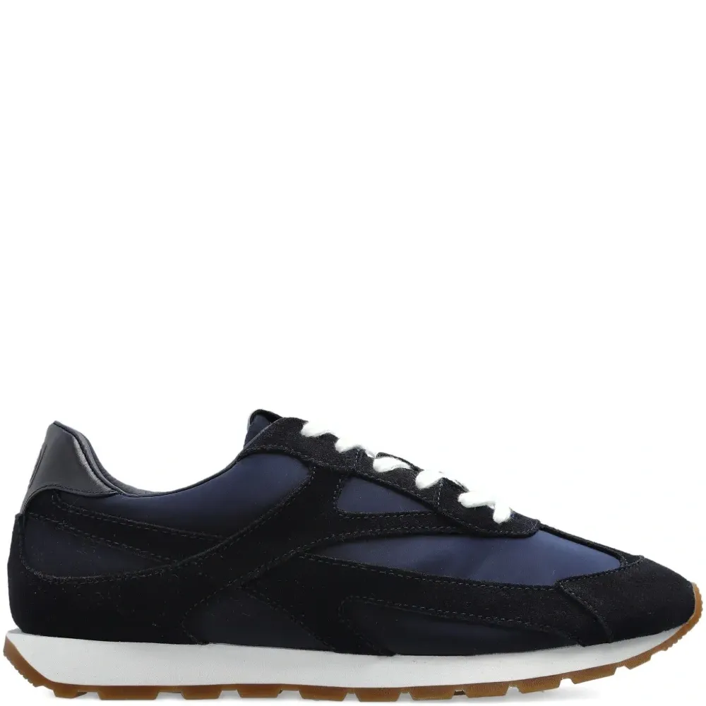 Замшевые кроссовки с панелями и шнуровкой