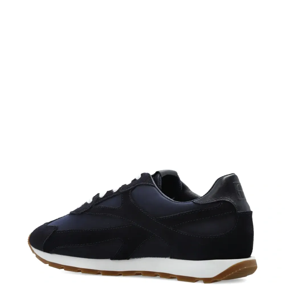 Замшевые кроссовки с панелями и шнуровкой