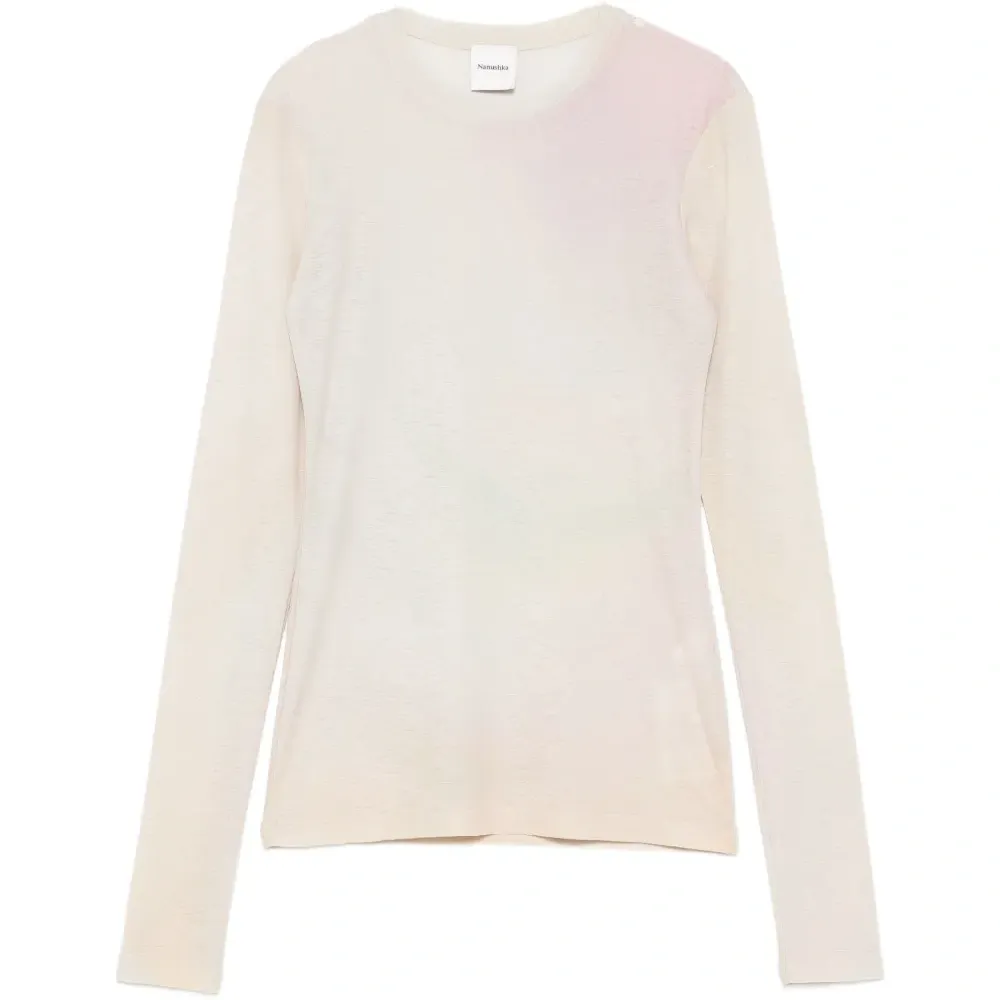 Топ с круглым вырезом и длинными рукавами