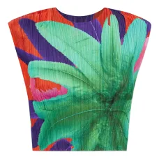 Плиссированный топ с цветочным принтом