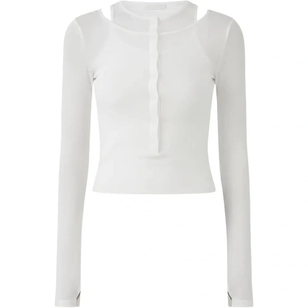 Рифленый топ на пуговицах