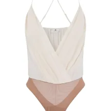 Драпированное боди с V-образным вырезом