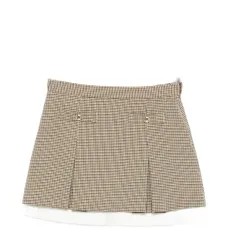 Плиссированная мини-юбка на молнии